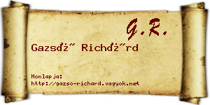 Gazsó Richárd névjegykártya