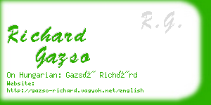 richard gazso business card